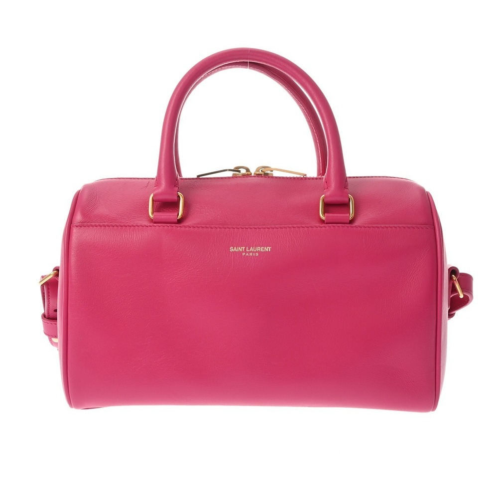 SAINT LAURENT Baby Duffle Shoulder Bag Pink Leather